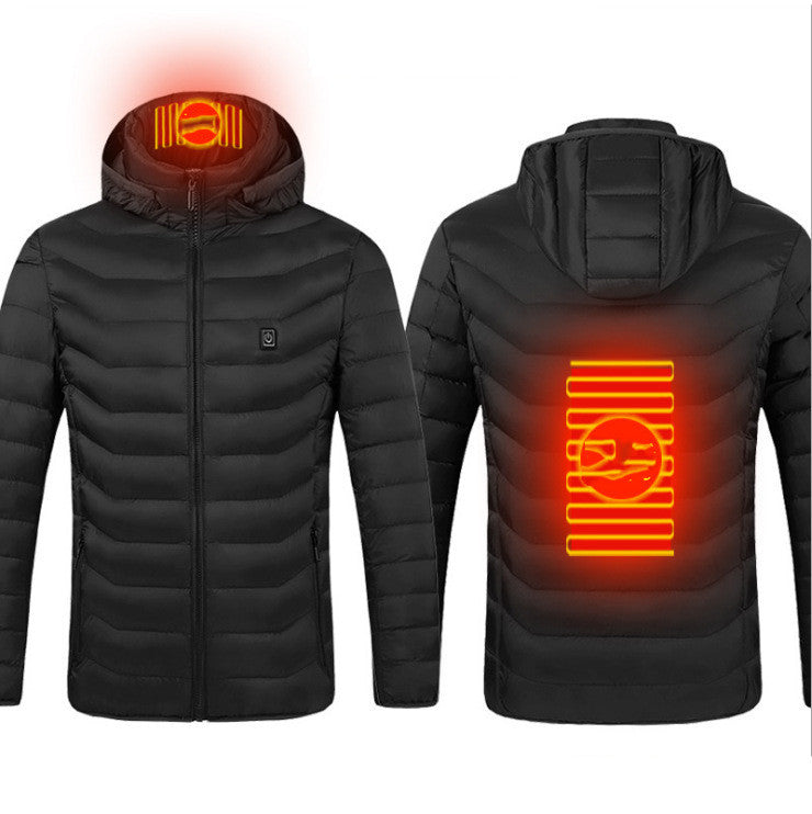 skpabo Heated Jackets for Men Winter Warm Heated Clothing Full Zip  Waterproof USB Charging Electric Hooded Heated Body Warmer with 15 Heating  Area for